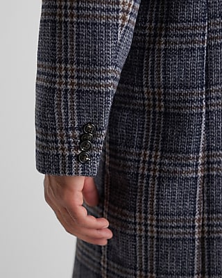 Plaid Wool-Blend Topcoat