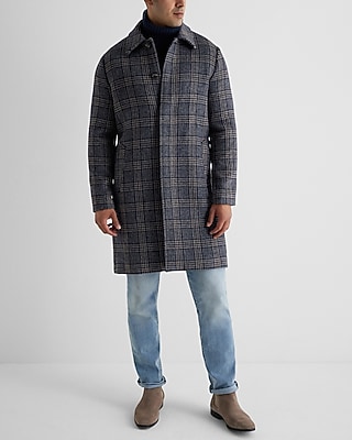 Plaid Wool-Blend Topcoat