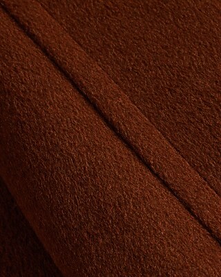 Brown Double Breasted Wool-Blend Peacoat