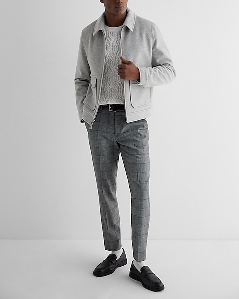 Light Gray Wool-blend Jacket | Express Light Gray Wool-blend Jacket | Express
