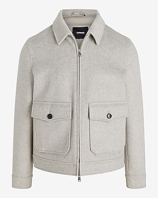 Light Gray Wool-Blend Jacket