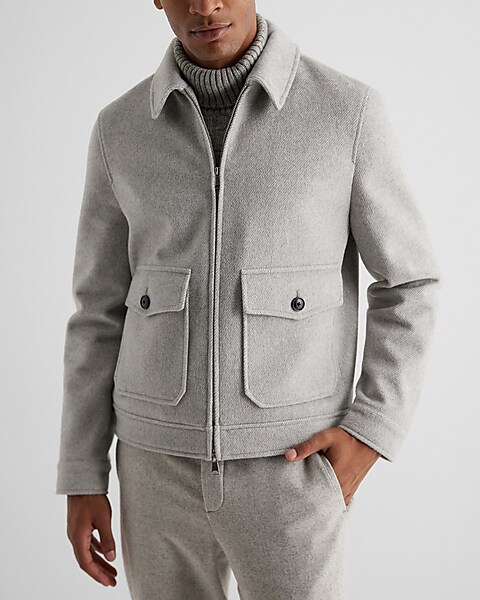 Wool-blend Coat - Gray melange - Men