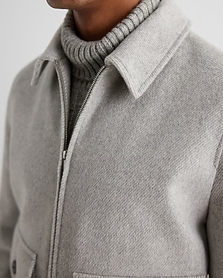 Light Gray Wool-Blend Jacket