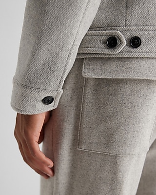 Light Gray Wool-Blend Jacket