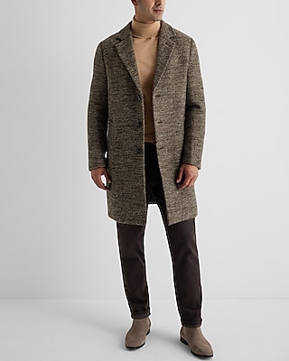 Express Camel Wool-Blend Topcoat Neutral Men's Xs