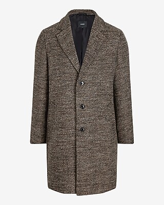 ジャケット・アウター HAND MADE herringbone over wool coat Winter Men's Herringbone Overcoat Double-breasted Long
