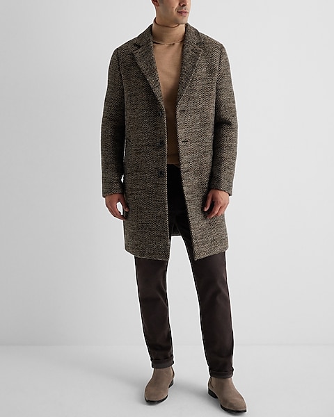 Herringbone Wool-blend Topcoat | Express