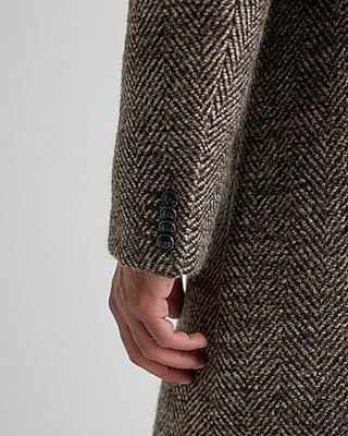 Herringbone Wool-Blend Topcoat