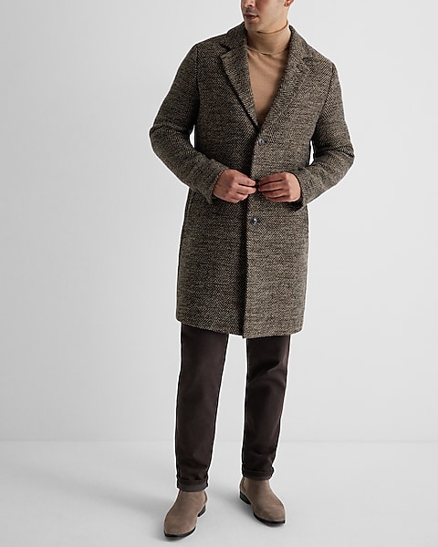 Herringbone Wool-blend Topcoat | Express