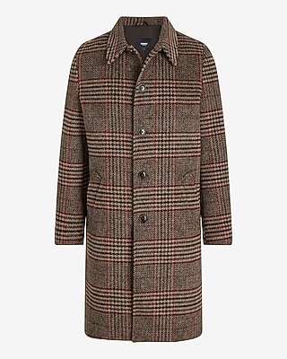 Plaid Wool-Blend Topcoat