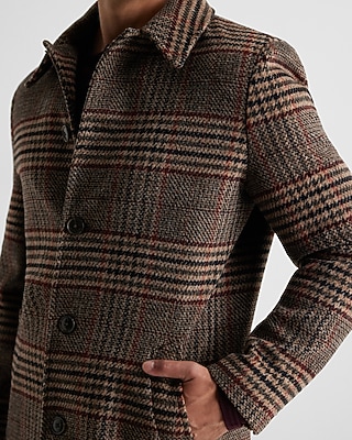 Plaid Wool-Blend Topcoat