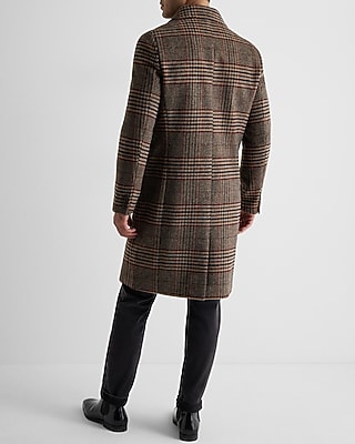 Plaid Wool-Blend Topcoat