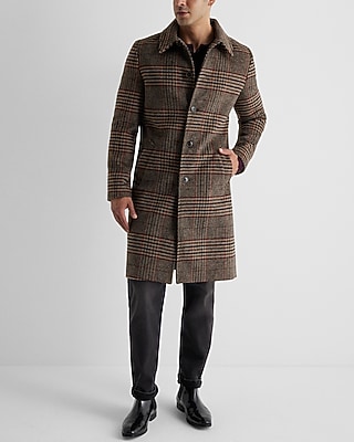Plaid Wool-Blend Topcoat