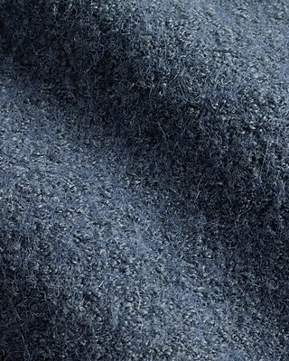 Dusty Blue Double Breasted Textured Boucle Topcoat