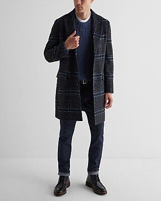 Plaid Wool-Blend Topcoat