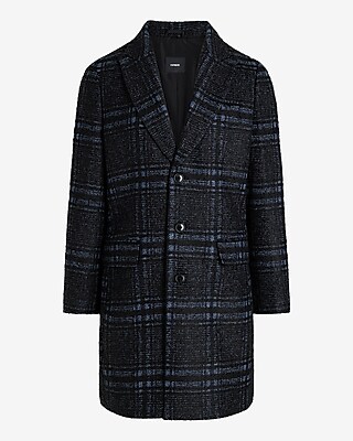 Plaid Wool-Blend Topcoat