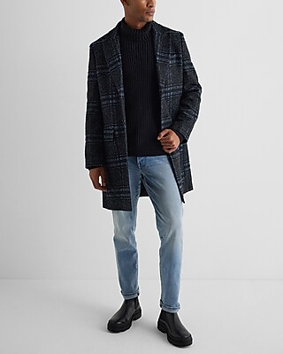 Plaid Wool-Blend Topcoat