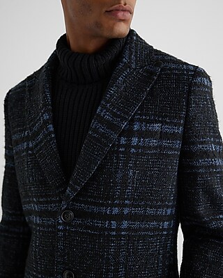 Plaid Wool-Blend Topcoat