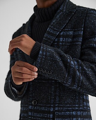 Plaid Wool-Blend Topcoat