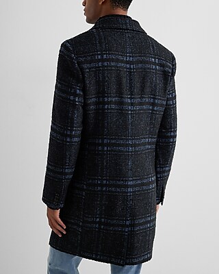 Plaid Wool-Blend Topcoat