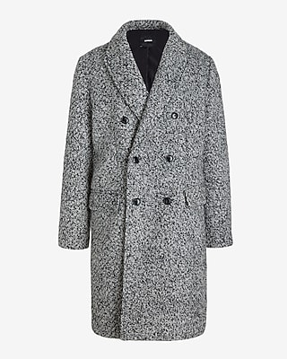 Textured Boucle Double Breasted Wool-Blend Topcoat
