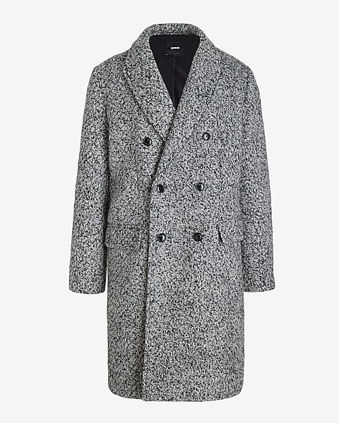Textured Boucle Double Breasted Wool-blend Topcoat | Express