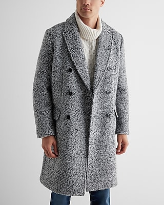 Textured Boucle Double Breasted Wool-blend Topcoat | Express