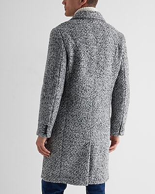 Textured Boucle Double Breasted Wool-Blend Topcoat