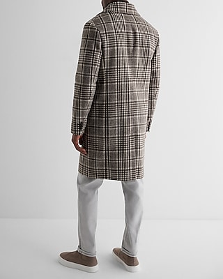 Plaid Double-Breasted Wool-Blend Topcoat