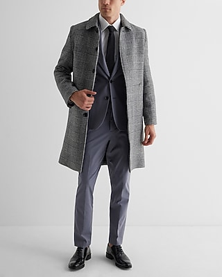 Plaid Wool-Blend Topcoat