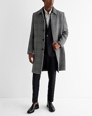 Plaid Wool-Blend Topcoat