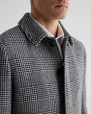 Plaid Wool-Blend Topcoat