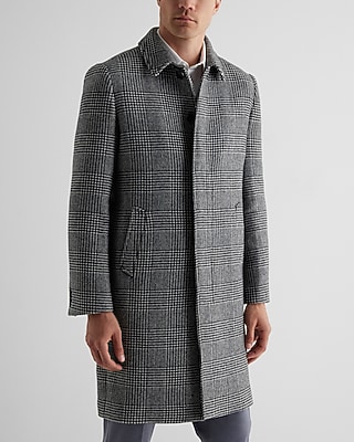 Plaid Wool-Blend Topcoat