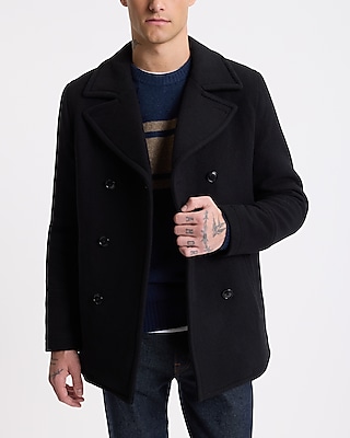 Double Breasted Wool-Blend Peacoat