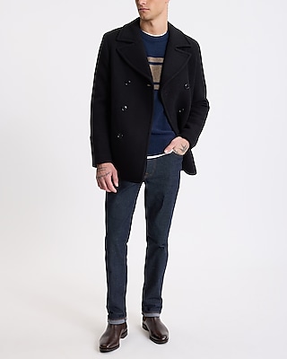 Double Breasted Wool-Blend Peacoat