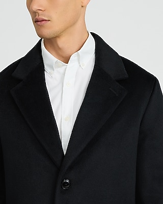 Black Wool-Blend Topcoat