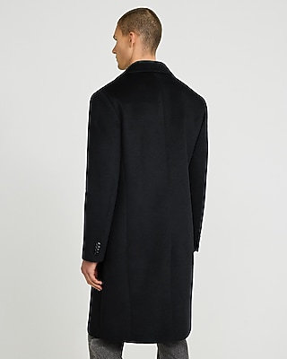 Black Wool-Blend Topcoat