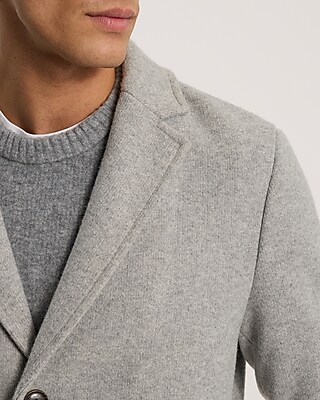Light Gray Brushed Knit Topcoat