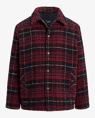 Plaid Quilted Shirt Jacket