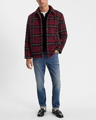 Plaid Quilted Shirt Jacket