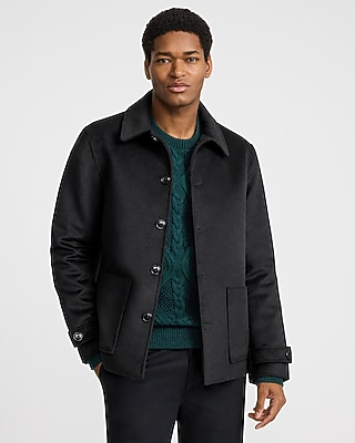ジャケット・アウター WOOL CARAMEL PIQUET Set Up Black Wool-blend Shirt Jacket | Express