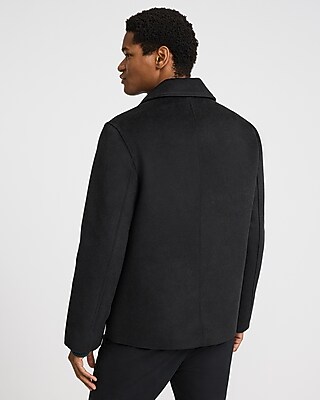 Black Wool-Blend Shirt Jacket