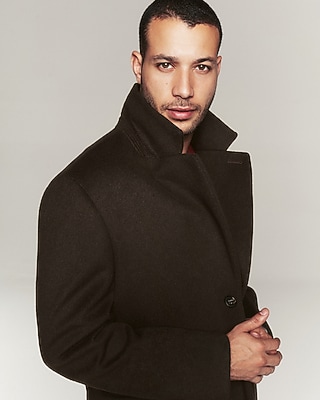 Brown Wool-blend Topcoat | Express