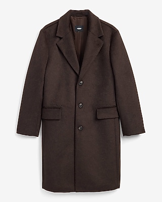 Brown Wool-Blend Topcoat