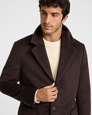 Brown Wool-Blend Topcoat