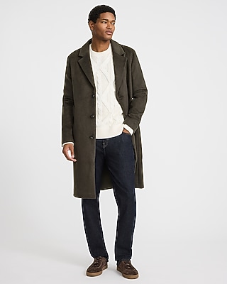 Deep Olive Wool-Blend Topcoat