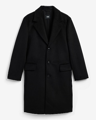 Black Wool-Blend Topcoat
