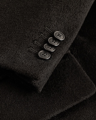 Black Wool-Blend Topcoat