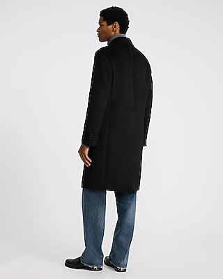 Black Wool-Blend Topcoat