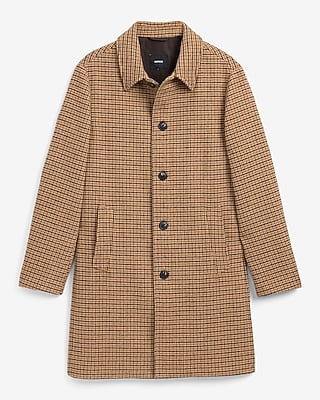 Plaid Wool-Blend Topcoat